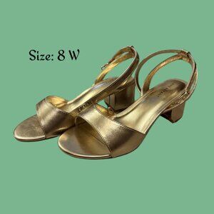 Gold Block Heels WIDE WIDTH